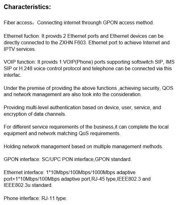 Zte GPON ONU ZXHN F623 с 1GE + 3FE + Тел + wifi оптоволоконная сеть ont английская версия 6,0 прошивки