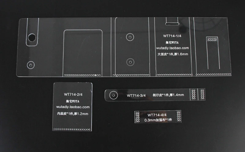 WUTA 714 мини-чехол для карт прозрачный акриловый шаблон простой кошелек акриловый кожаный Узор Набор кожаных инструментов для рукоделия модель
