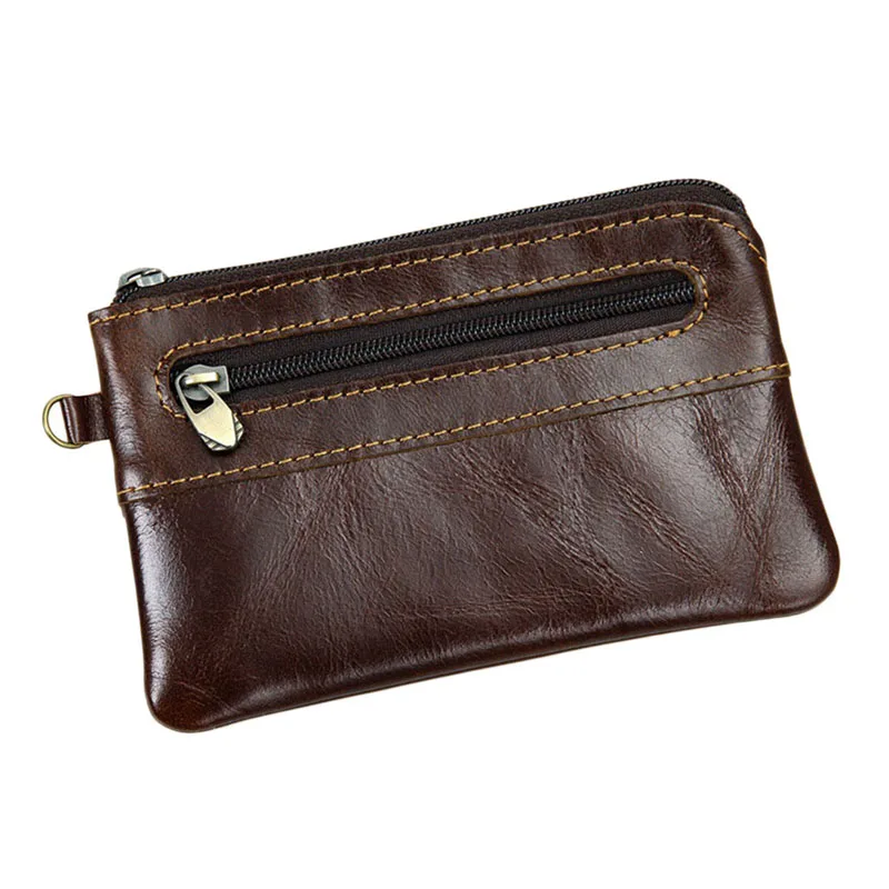 

Men's Women's Genuine Leather Coin Purse Zipper Wallet Card Holder Vintage Retro