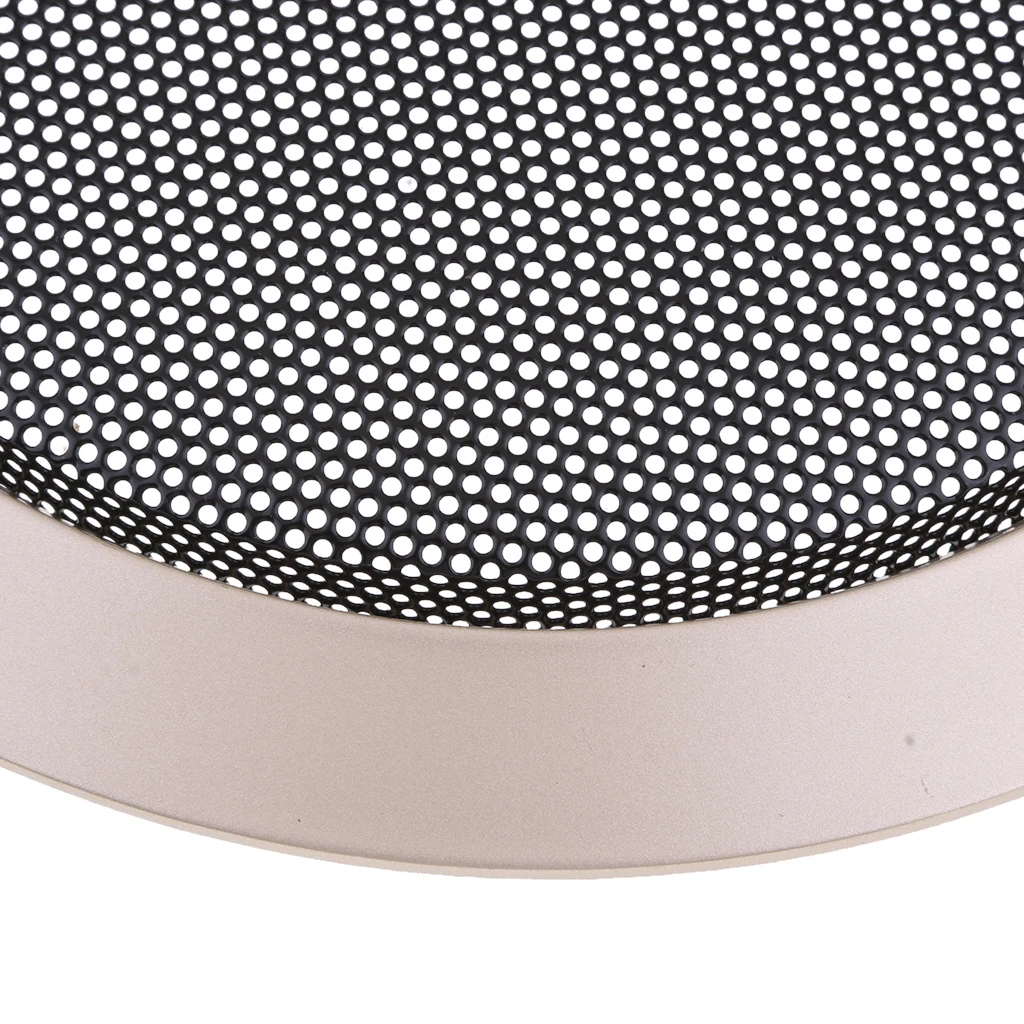 6.5 Inch Speaker Grills Cover Case with 4 pcs Screws for Speaker Mounting Home Audio DIY -184mm Outer Diameter Gold