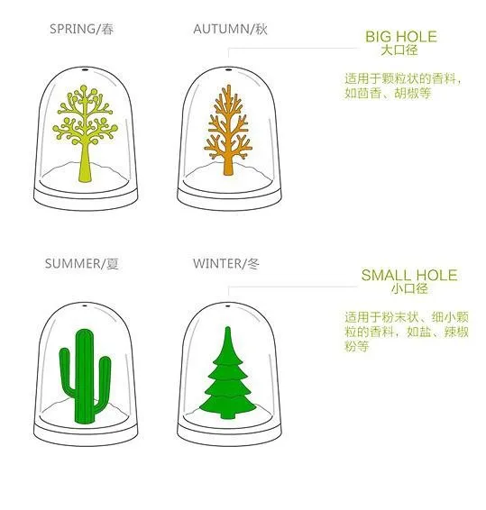 50 компл./лот креативные четыре сезона 4 шт. растения животные бутылка приправы кухонный графинчик