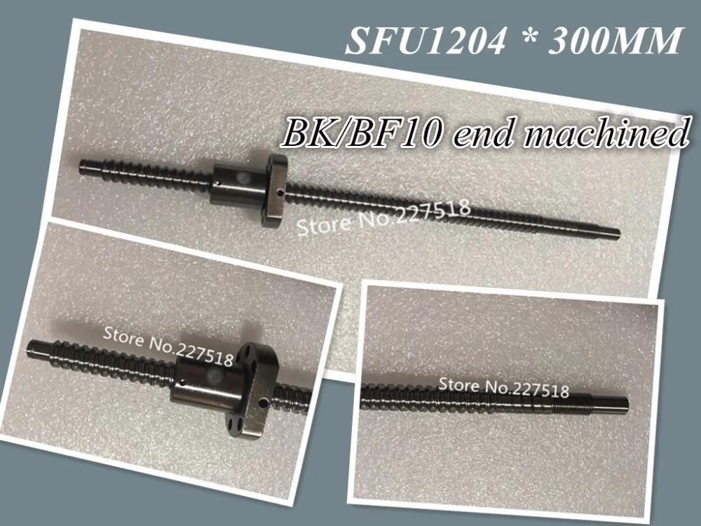 

1 pc 12mm Ball Screw Rolled C7 ballscrew SFU1204 300mm plus 1 pc RM1204 flange single nut CNC parts BK/BF10 end machined