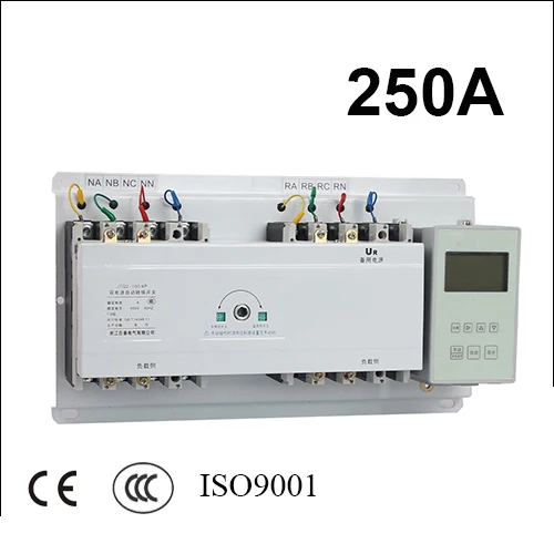 

ats 250A 3 poles 3 phase automatic transfer switch with English controller