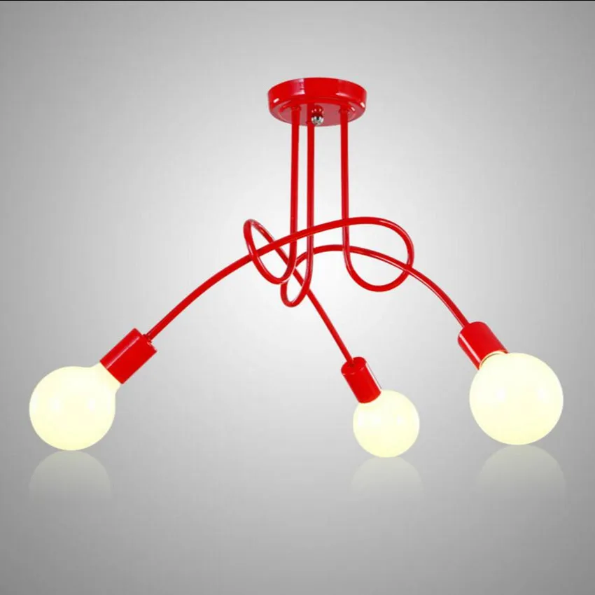 

Vintage retro lighting ceiling lamp iron distorted pipe ceiling Restaurant bar Simple LED light fixture
