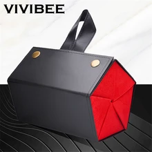 VIVIBEE для женщин высокое качество 5 место для хранения солнцезащитные очки лоток черный красный мода из искусственной кожи ролл Чехол