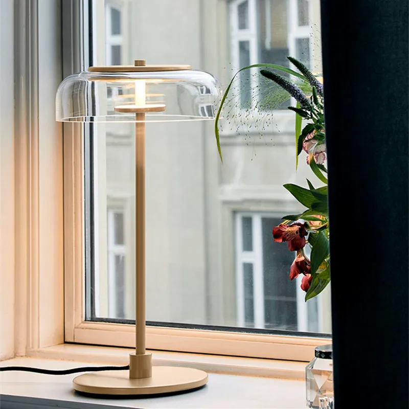 Modern Concise Bedside Glass Led Table Lamp Fashion Italy Designer Bowl Living Room Study Hotel Room Table Lights Free Shipping