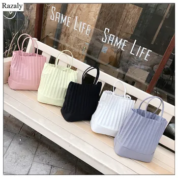 

Razaly brand high quality large capacity bucket tote Thailand pleated simple travel big bag shopping designer handbags summer