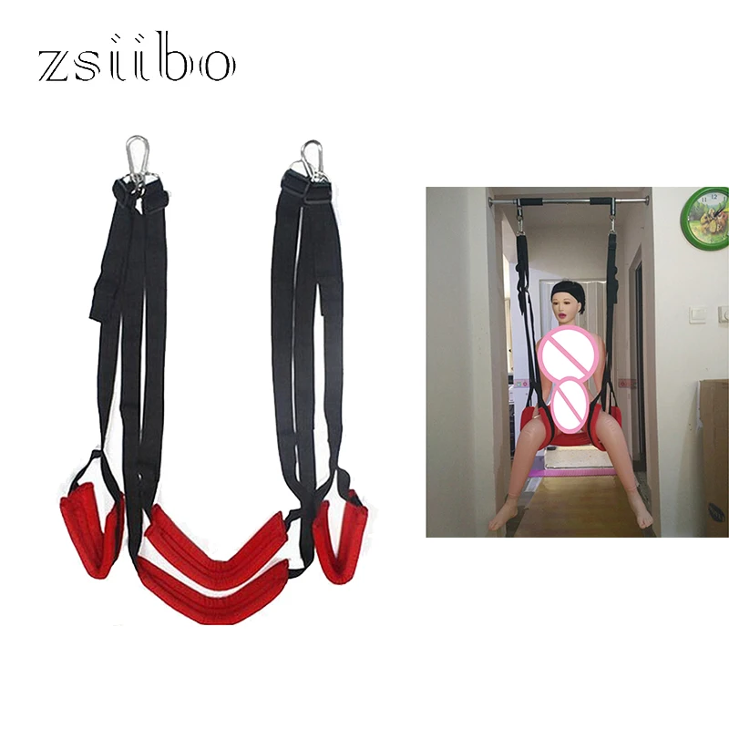 Luxury Soft Material Sex Furniture Fetish Bandage Love Sex Swing Chairs Hanging Door Swing Sex Erotic Toys For Couples QQTZ16