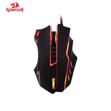 Redragon M802 TITANOBO, Лазерная игровая мышь, USB, проводная, 10 программируемых, 24000 dpi, RGB, с подсветкой, геймерская мышь для ноутбука, компьютера