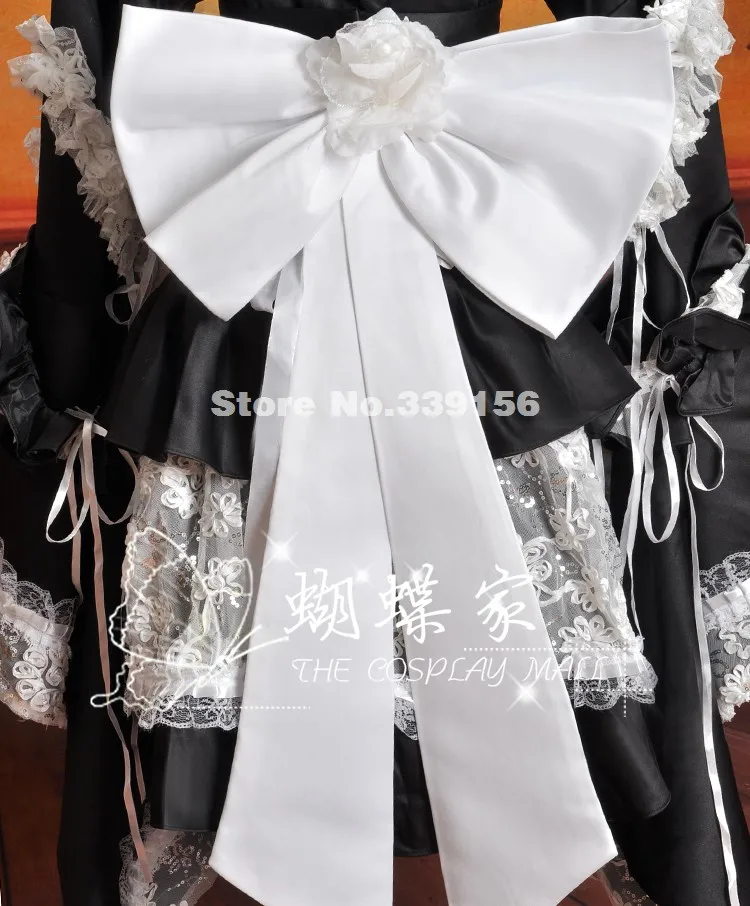 Горячая черно-белое кружевное японское кимоно лолита/горничной косплей платье костюмы