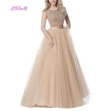 Два предмета, платья на выпускной с кристаллами, длинное Тюлевое платье для выпускного вечера, выпускные платья,, ТРАПЕЦИЕВИДНОЕ бисерное вечернее платье, vestido de festa