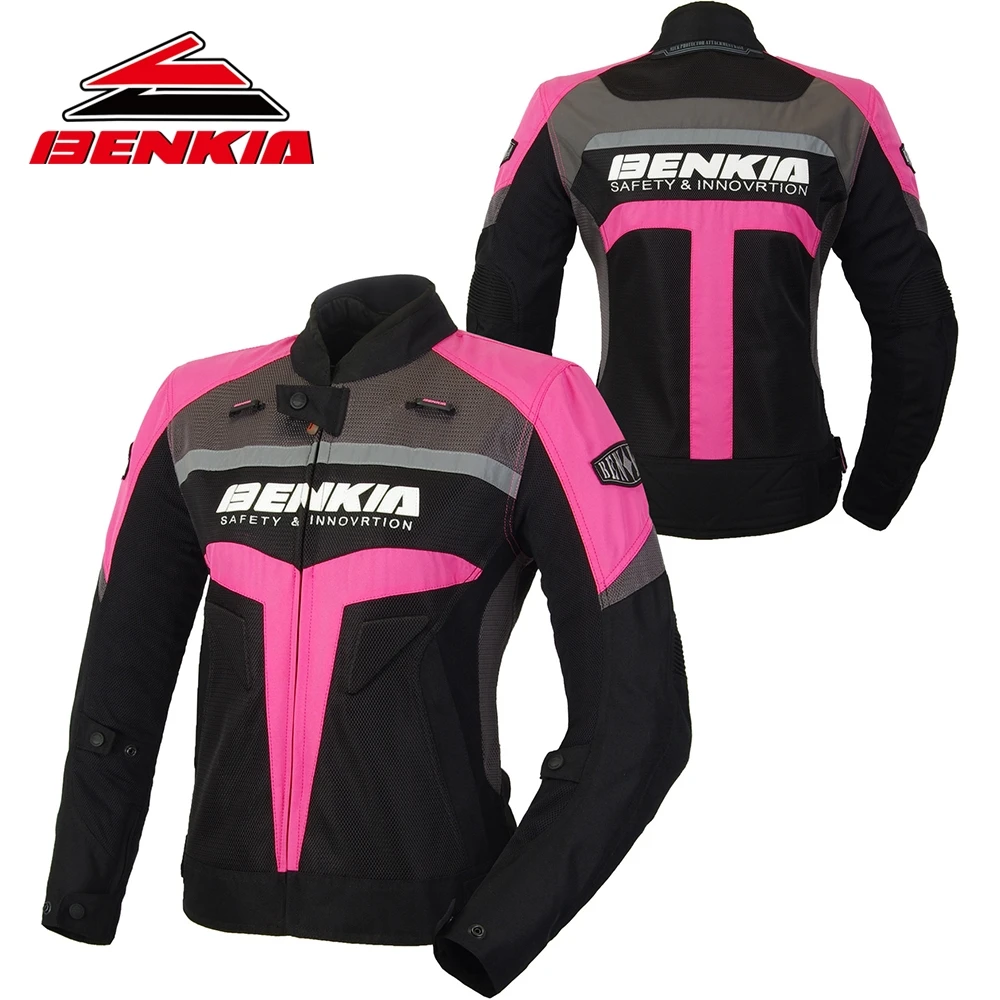 

BENKIA Summer Motorcycle Jcaket Women Racing Clothes Spring and Autumn Mesh Breathable Riding Anti Wrestling Clothes JW-W61