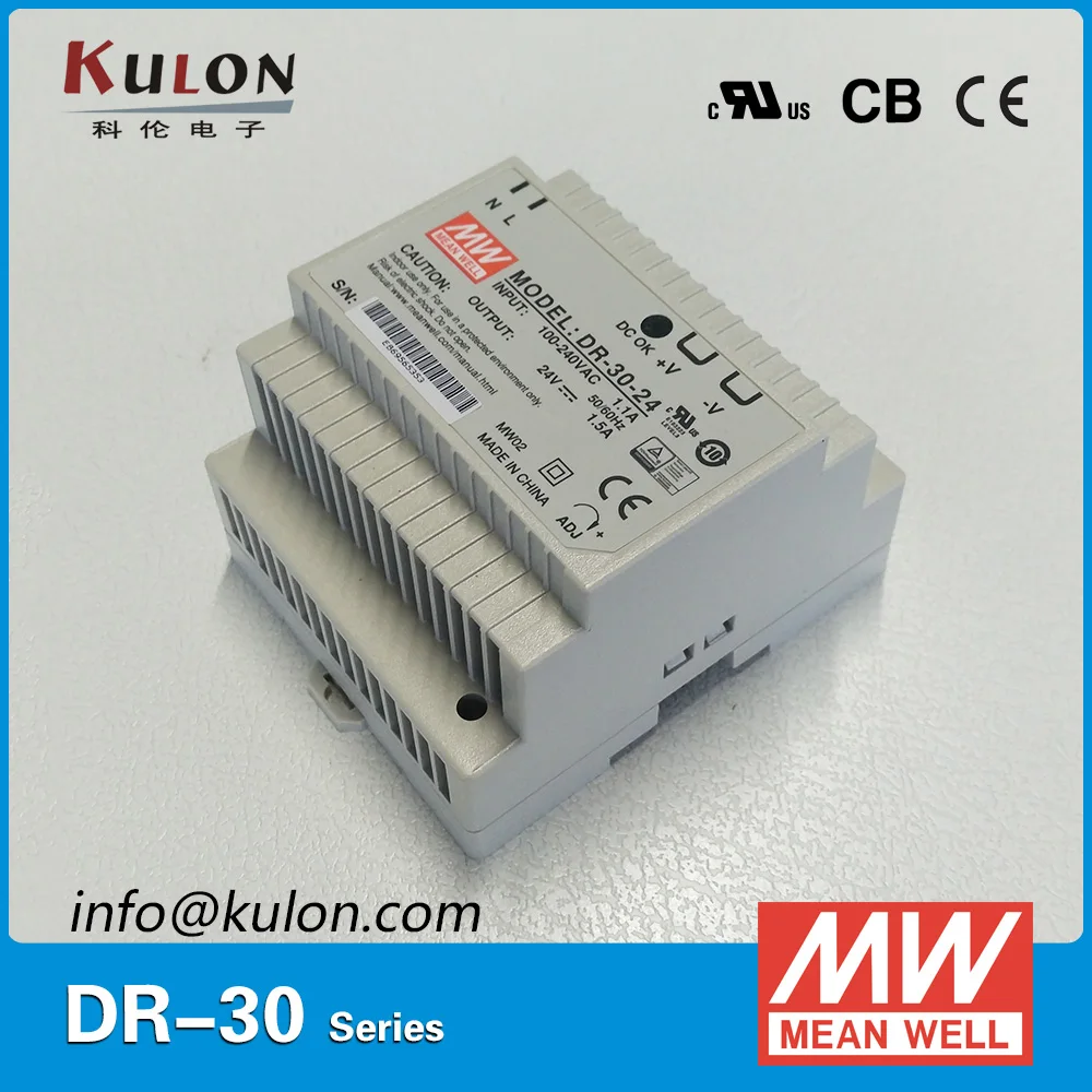 

Original Meanwell DR-30-24 Single Output 30w 1.5a 24v Industrial DIN Rail Mounted Power Supply DR-30