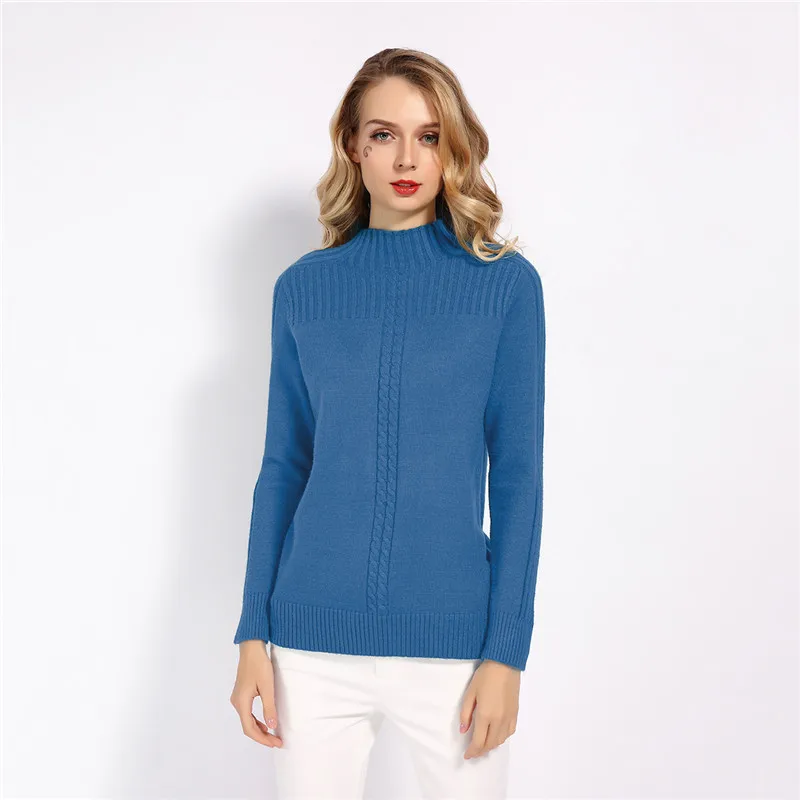Женский вязаный пуловер GCAROL, эластичный яркий вязаный свитер в корейском стиле с воротником-стойкой на осень и зиму, размеры S-XL