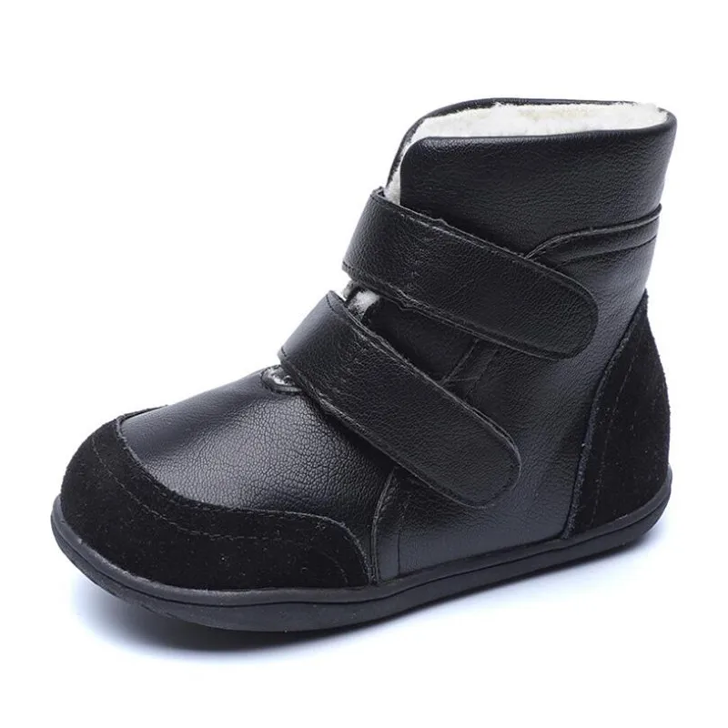 MHYONS/детская обувь для малышей Детские зимние теплые ботинки плюшевые зимние ботинки на толстой подошве для мальчиков и девочек большие размеры 22-33