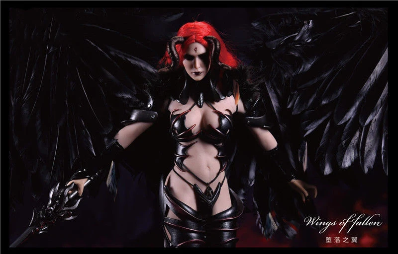 1:6 аксессуар для женской фигуры Lucifer Wings Of Fallen LXF1701 доспехи ведьмы одежда и голова модель нормальная версия для фанатов подарки