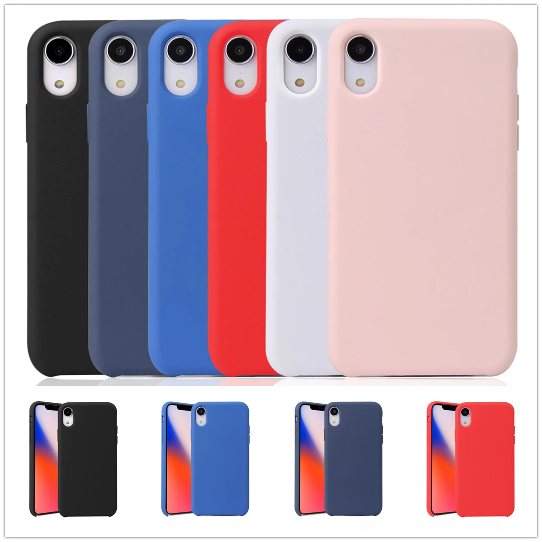 

for iphone 7 Plus Soft Funda iPhone XS XR Max Silicona Phone Case De lujo 8 6 6S Plus Phone Shell X 10 Soft Proteccion slip Caso