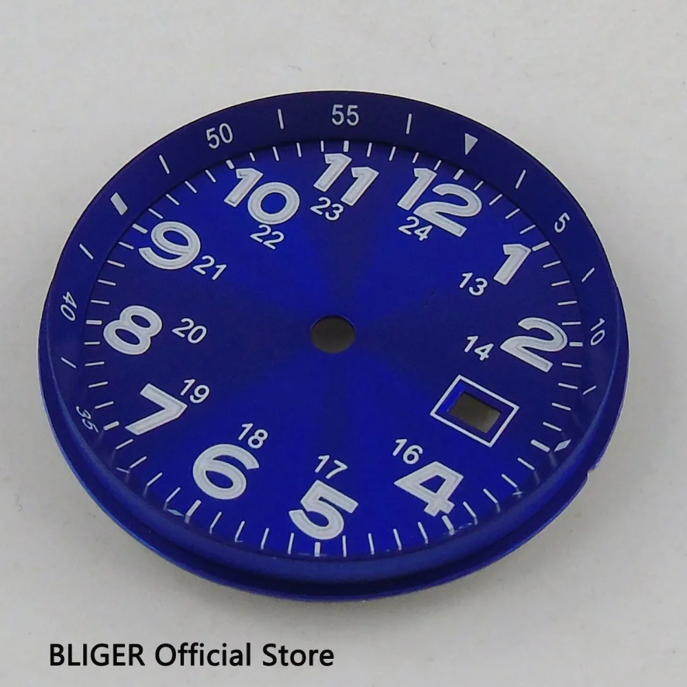Синий стерильный циферблат BLIGER 33 мм подходит для ETA 2824 2836 MIYOTA 8215 8205 автоматический