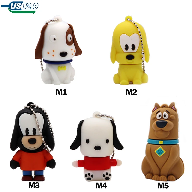 

USB flash drive cartoon dogs pen drive 4GB 8GB 16GB 32GB 64GB cute Pet dog memory stick creative gift real capacity pendrive