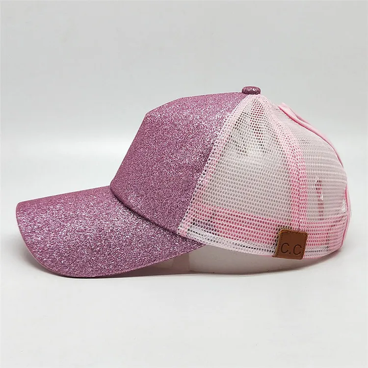 2018 New Female Summer Horse Tail Cap Girls Fashion Sequins Open Hat Summer Sunshade Beautiful Peaked Cap ACB25 (3)