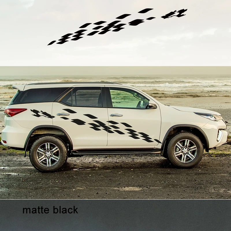 

car stickers 2PC side body grid styling graphic vinyl car accessories modified decals custom for toyota FORTUNER 2015-2018