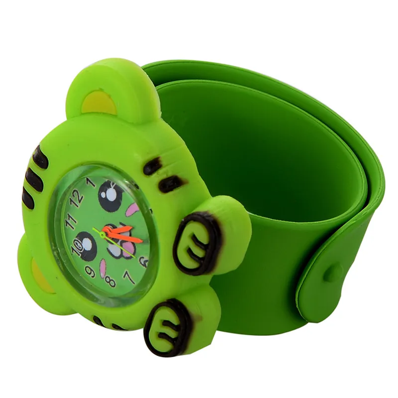 Детские часы с 3D креативным рисунком, Силиконовые кварцевые наручные часы, детские спортивные часы с тигром, милые детские часы, подарки