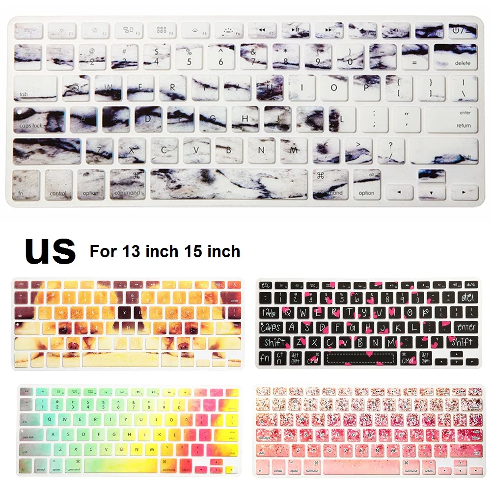 Quwind Landscape Pattern Silicone Us Keyboard Case Cover Protector For