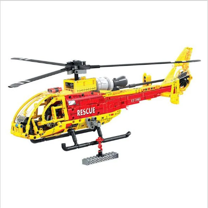 

NEW Technic Series 7063 662pcs Helicopter Model Building Blocks Bricks Building Blocks Educational Compatible 20002 toys