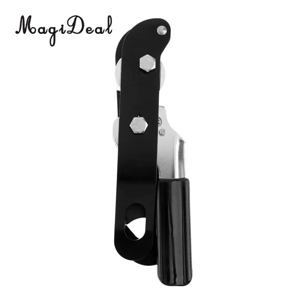 MagiDeal D-Shape Climbing Carabiner Screw Lock 28KN +25KN Self Braking Stop Descender Black