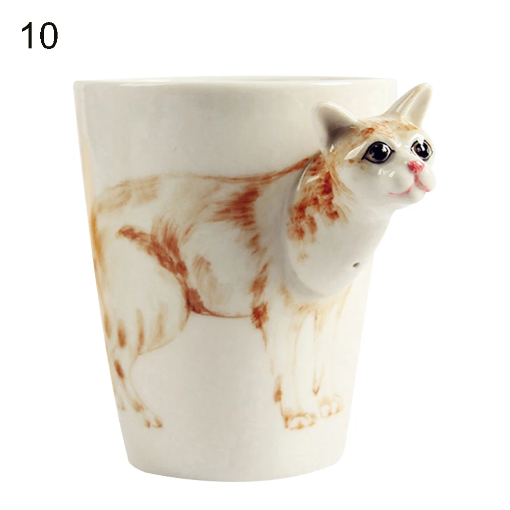 350 мл 3D Ручная роспись милое животное керамическая чашка для воды креативный Кофе Чай Кружка домашняя офисная кружка уникальный подарок - Цвет: 10