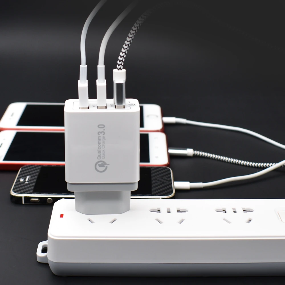 3 Порты быстрая Зарядное устройство QC 3,0 30 Вт USB Зарядное устройство для iphone 7 8 ipad samsung S8 huawei Xiaomi быстро Зарядное устройство QC3.0 вилка стандарта ЕС/США