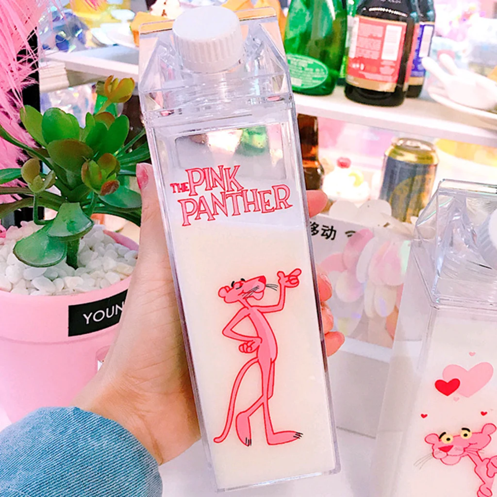 Портативная коробка для молока в форме бутылки для воды уникальный мини мультфильм Леопард Открытый бутылки для воды походные BPA бесплатно кофе пиво посуда для напитков