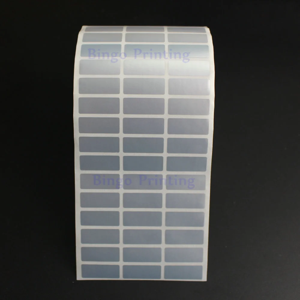 Sticker Label 30*10 mm 10000pcs/Roll Thermal Transfer Silver PET Label Waterproof Tearproof Oilproof Barcode Label