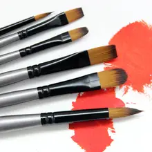 6 шт./партия, серебряная нейлоновая алюминиевая трубка, масляная кисть, сделай сам, краска, березовый стержень, принадлежности художественные Кисти