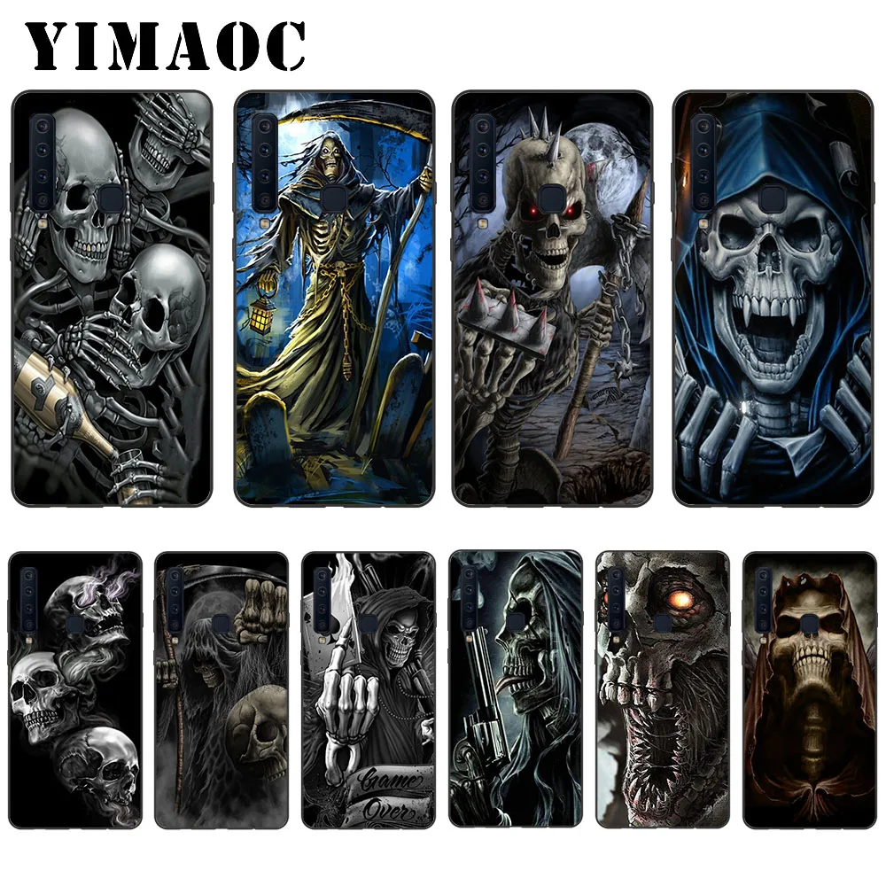 

YIMAOC Grim Reaper Skull Skeleton Soft Case for Samsung Galaxy A3 A5 A6 A7 A8 A9 Plus Note 8 9 A10 A30 A40 A50 A70