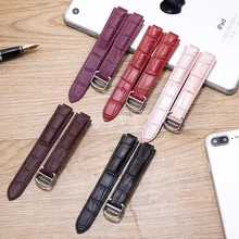 18mm (11mm Voir Patte) Haute Qualité rouge Brun En Cuir Véritable Montre de Courroie De Bande Or Boucle déployante fermoir fit Cartier bracelet