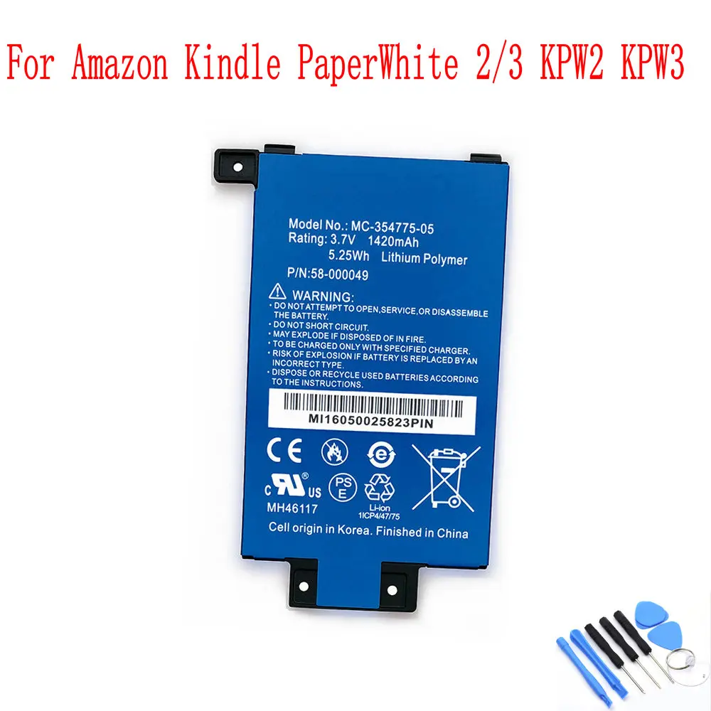 100% Новый оригинальный MC 354775 05 1420 мАч S13 R1 D 58 000049 Аккумулятор для Amazon Kindle PaperWhite 2/3 KPW2 KPW3 Batterie|Аккумуляторы для мобильных телефонов| | АлиЭкспресс