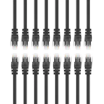 

ethernet patch cables 0.5feet 15cm 10-gigabit 550mhz utp cat6 snag-less rj45 8p8c network patch cable Black 16pcs/lot