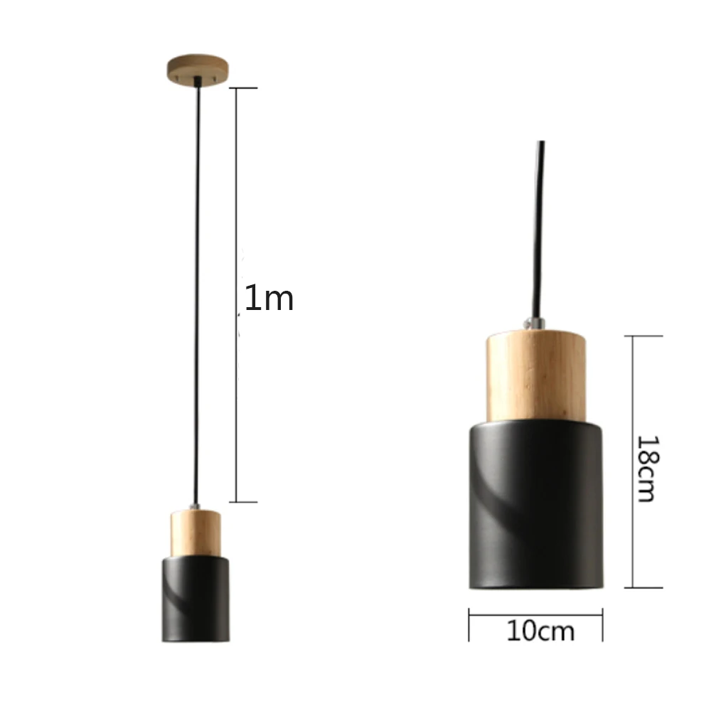 Дизайнерская Скандинавская простая деревянная Подвесная лампа, светодиодная Подвесная лампа, красочное алюминиевое приспособление, кухонный остров, бар, отель, домашний декор, E27