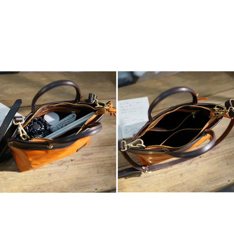 AETOO British retro handmade cowhide leather one shoulder diagonal back handbag casual computer bag hit color IPAD ladies and