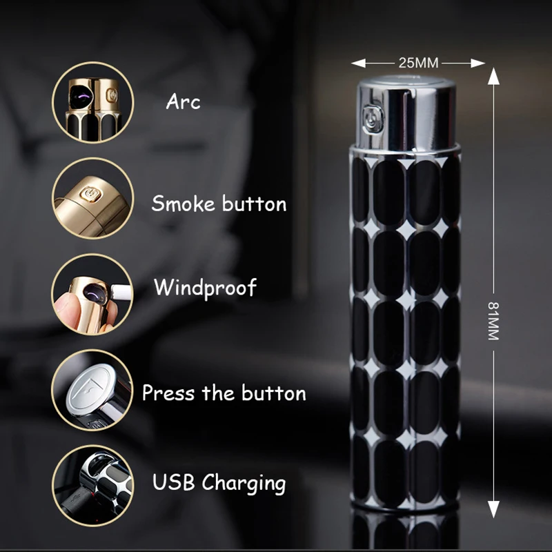 Arc электронная заряжаемая через USB плазменная зажигалка ветрозащитный