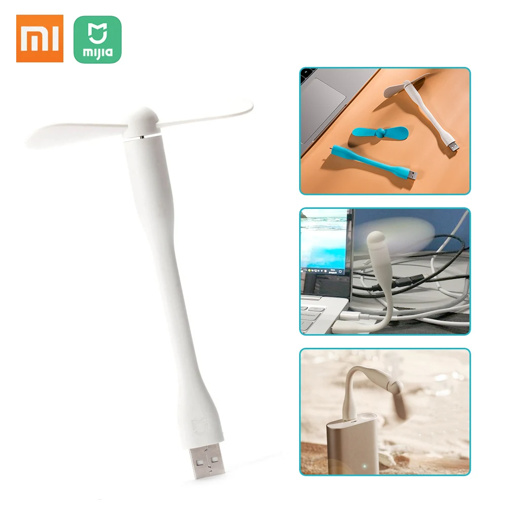 Оригинальный портативный вентилятор Xiaomi Mijia с USB гибкий Карманный съемный размер