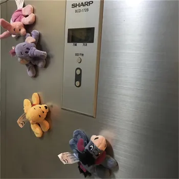

50set/lot plush Cartoon pig tigger bear kangaroo donkey doll refrigerator magnet toy Christmas gift