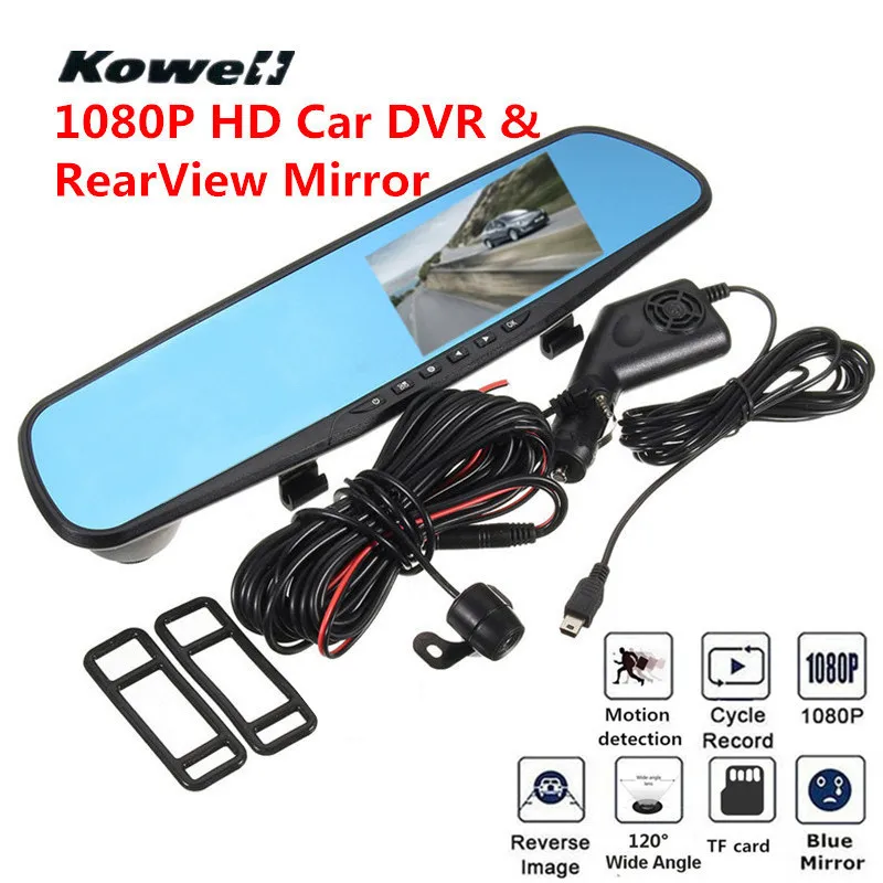 120 Degree 1080P HD Car DVR RearView Mirror Kit Wide Vision Car Front Rear View Camera DVRs Car Mirror Smart Dash Camera ashcam