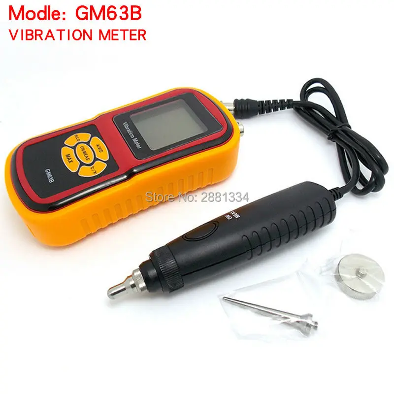 

Hight quality GM63B High Pression Ultrasonic Vibrometer Portable Digital LCD Vibration Meter Analyzer Temperature Meter With Max
