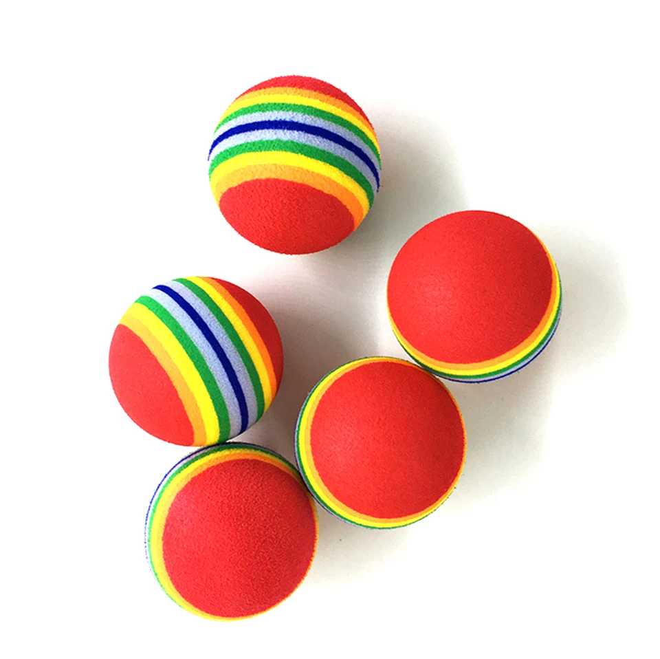 HE 5 шт. интерактивная игрушка для кошек, разноцветный мячик для питомца, Радужный пенопласт, игрушка для игры в мяч, Жевательная погремушка, царапина, EVA мяч, игрушки