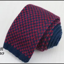 1 шт./партия) шерсть мальчики ретро Вязаный Галстук/темно-синяя и красная небольшая решётка desgin/ корейский стиль Узкие галстуки
