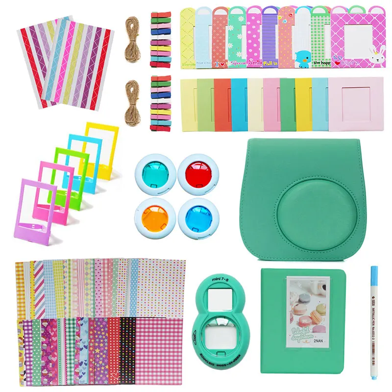 9 in 1 Instant Film Camera Accessories Camera Bag Selfie Lens Album Bundles Decor Stiker Kit for Fujifilm Instax Mini 8 (8)