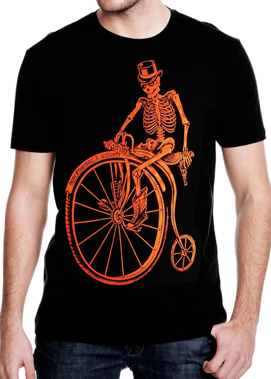 SFYNX Graveyard Shift' Mens Rave T Shirt EDM Clothing Black Light Reactive Tee Printed T Shirt