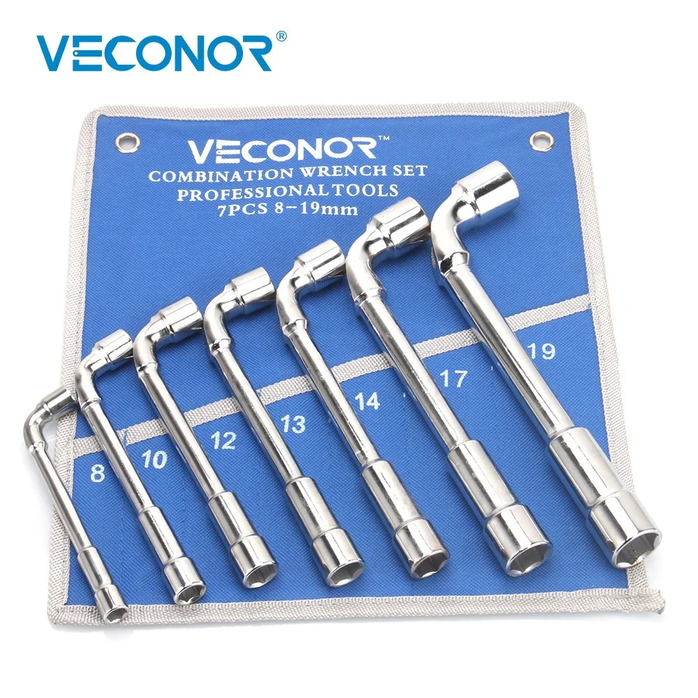 

Veconor 7PCS L-Type Socket Wrench Set Pipe Sleeve Spanner A Set of Keys Multitools Mirror Polish With Pouch Pack